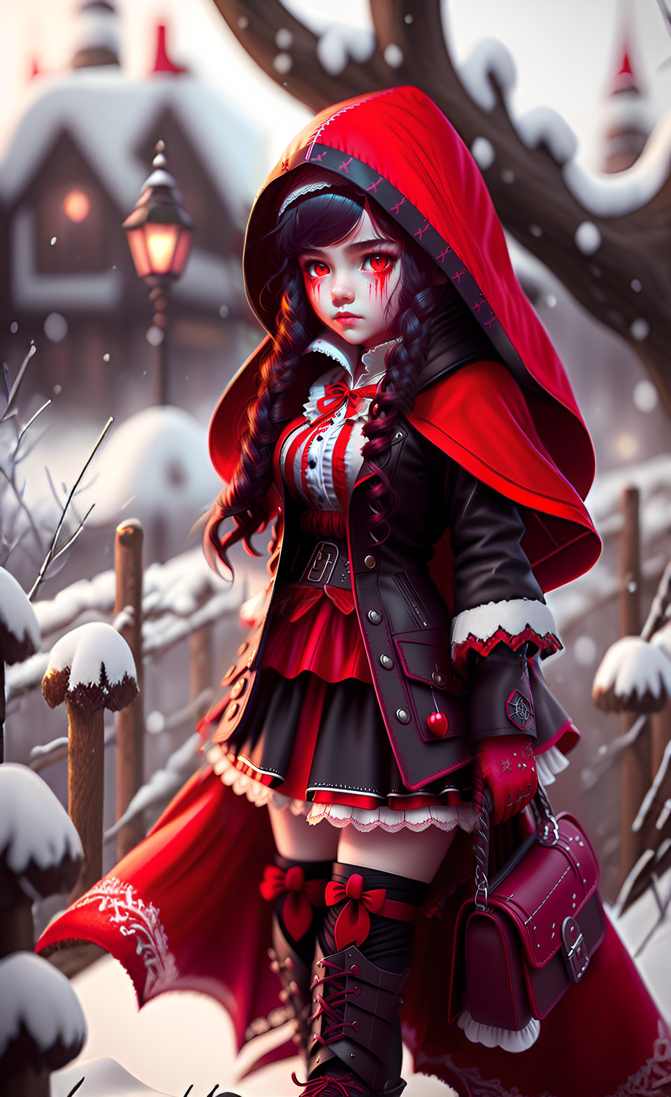 AI Art: Running Vampire Hunter Girl by @MT