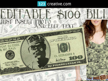 Dollar Bill mockup template PSD editable