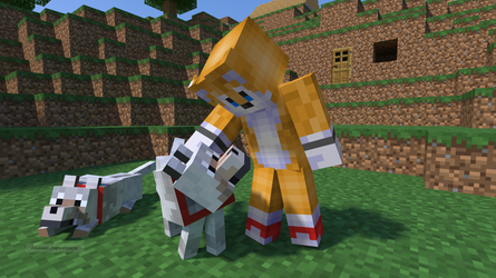 TailsPlaysMinecraft with his dogs