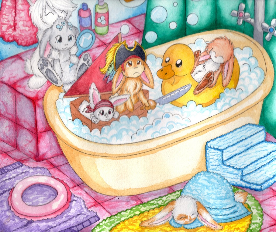 Deviantart Rabbit Bath Six Bunny Bath Time by CaptainKeyo on DeviantArt
