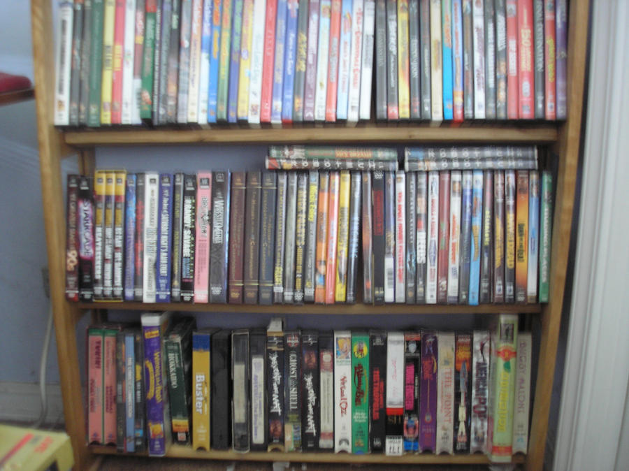 Bottom half of  DVD collection