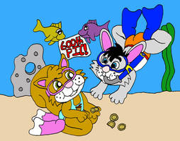 Cosworth and Hazel snorkeling