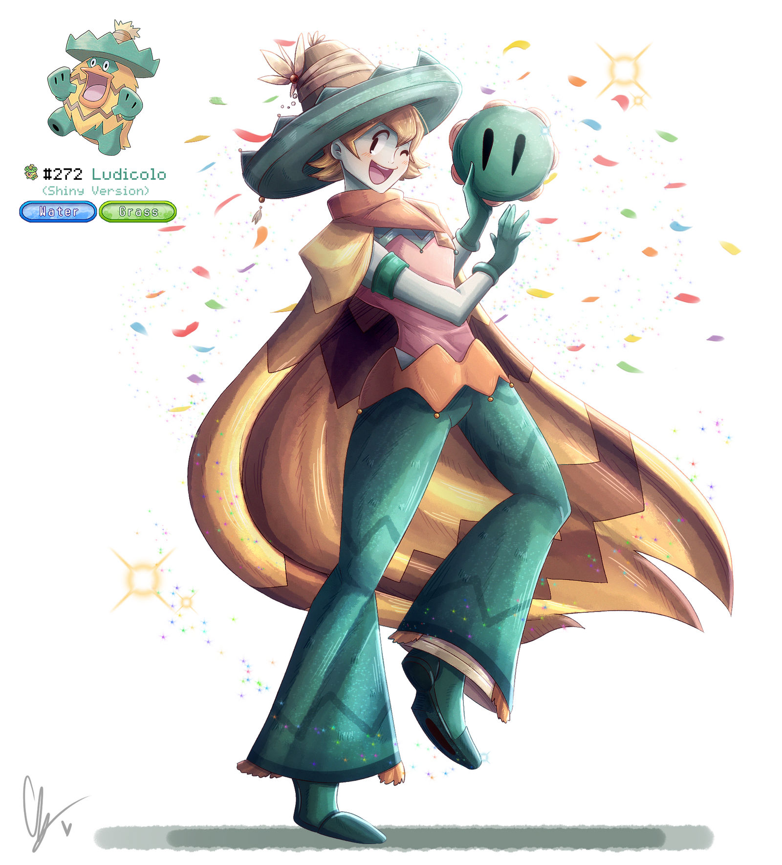 272. Ludicolo Shiny Version by iingo on DeviantArt