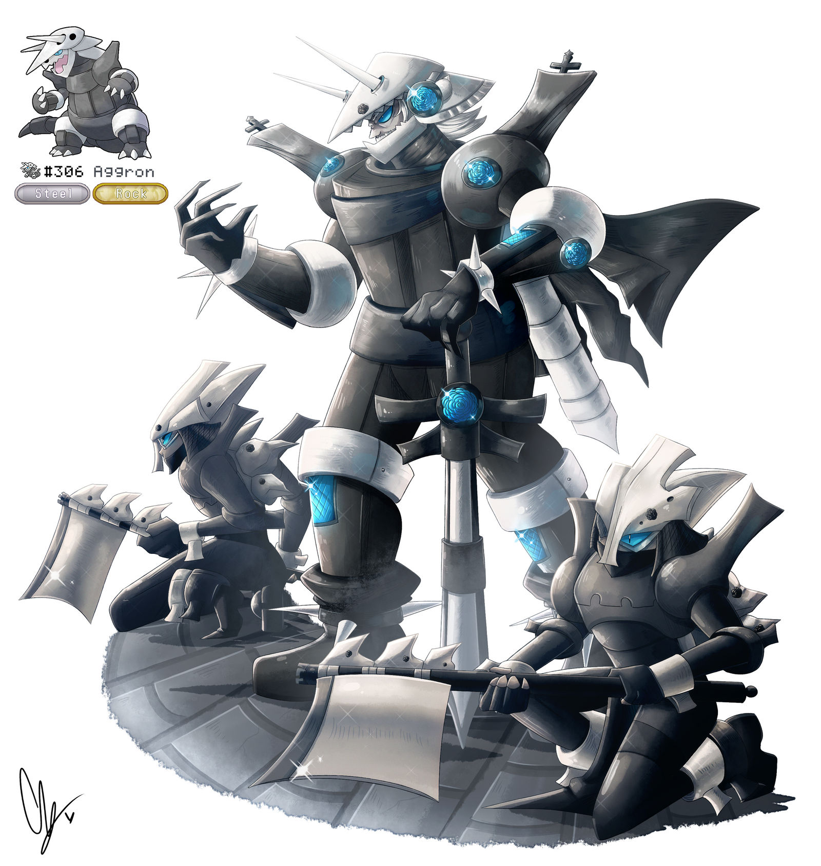 306. Aggron by iingo on DeviantArt