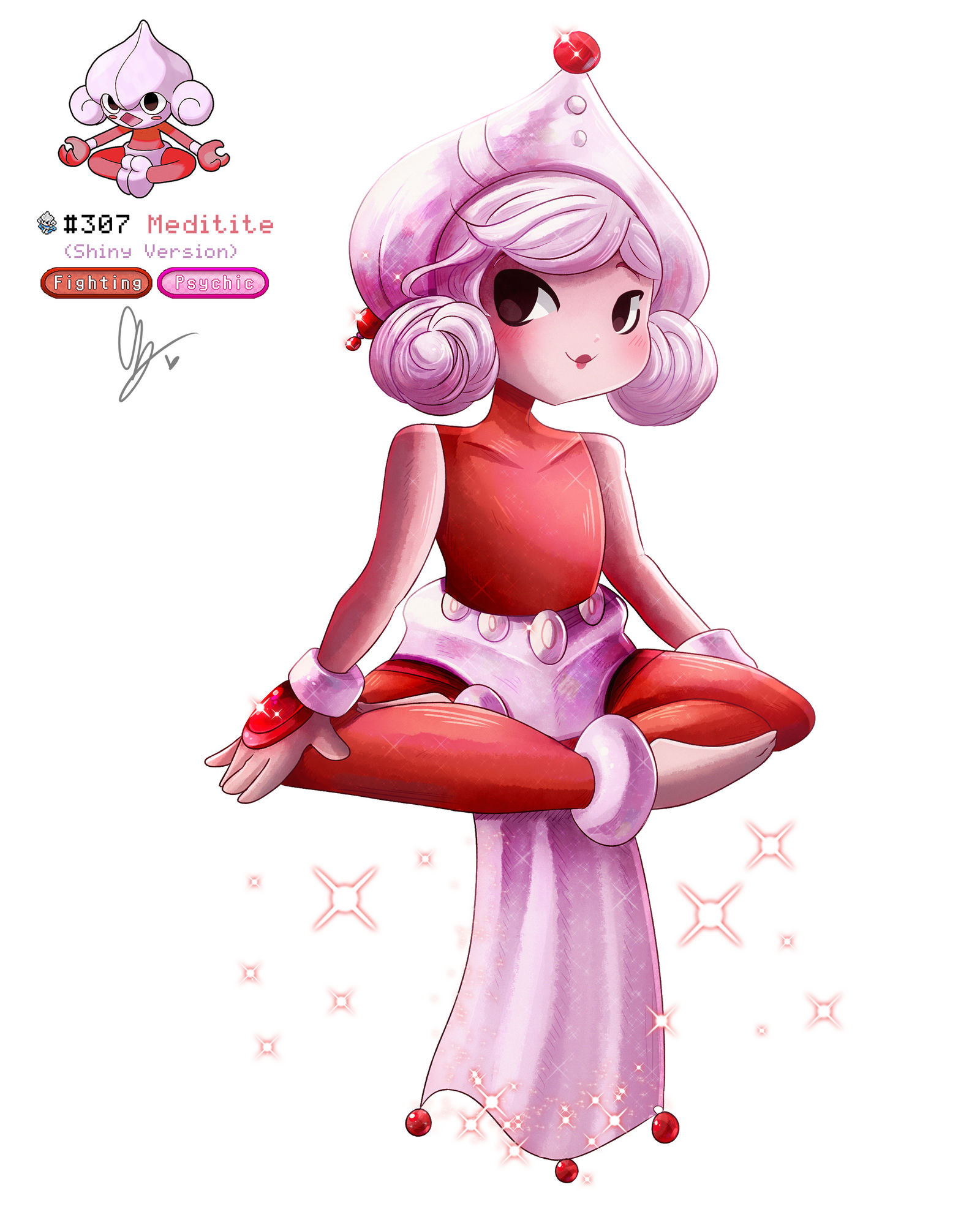 Meditile 307. Meditite (Shiny Version) by iingo on DeviantArt
