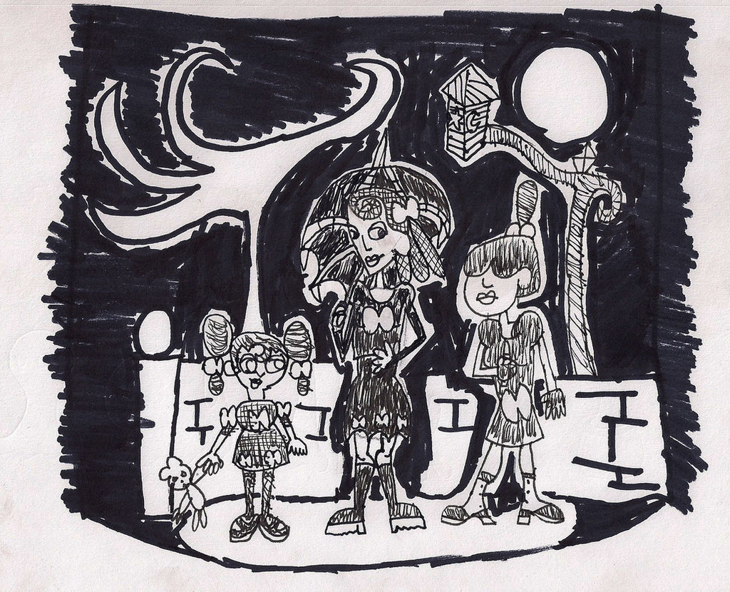 Inktober: Goth Realm Gothicide sisters by Christopia1984