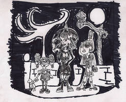 Inktober: Goth Realm Gothicide sisters