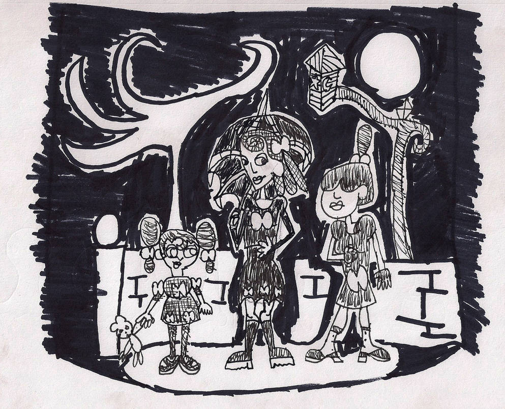 Inktober: Goth Realm Gothicide sisters by Christopia1984
