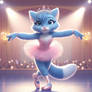 Blue Catgirl Ballerina