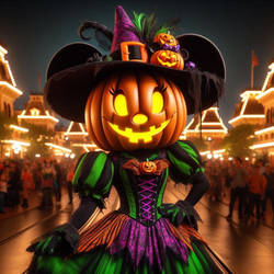 Pumpkin Witch Minnie Mouse