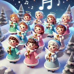 Angelic Choir sings on a snow night