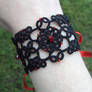 Lizzie tatted lace-up cuff