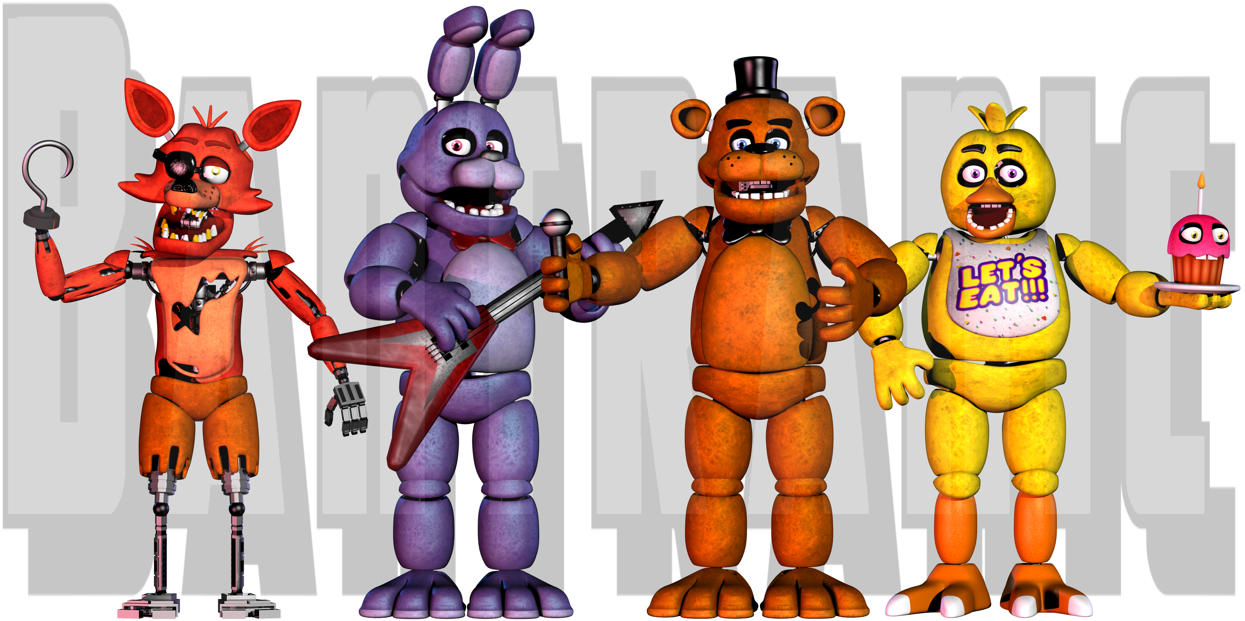 Fnaf 1 Animatronics Complete by Bantranic on DeviantArt