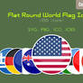 Flat Round World Flag Icons