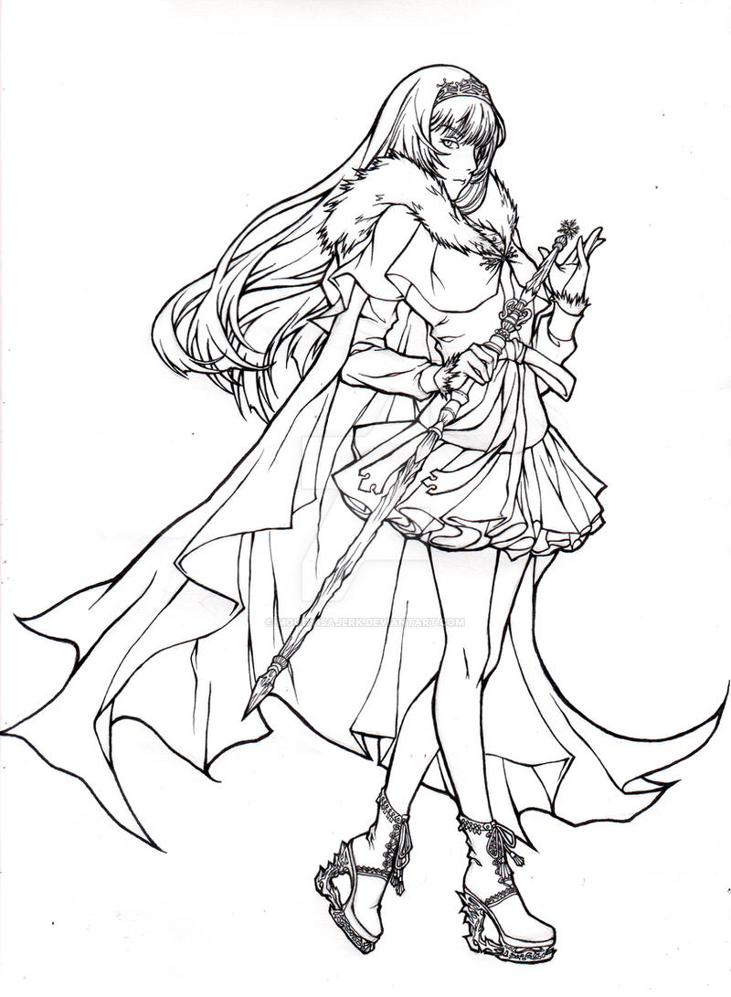 RotG OC - THE SNOW QUEEN - lineart (WIP)