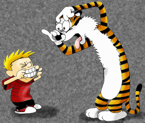 Calvin and Hobbes Making Faces