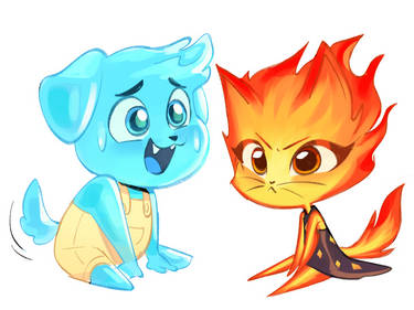 Elemental Puppie and Cat