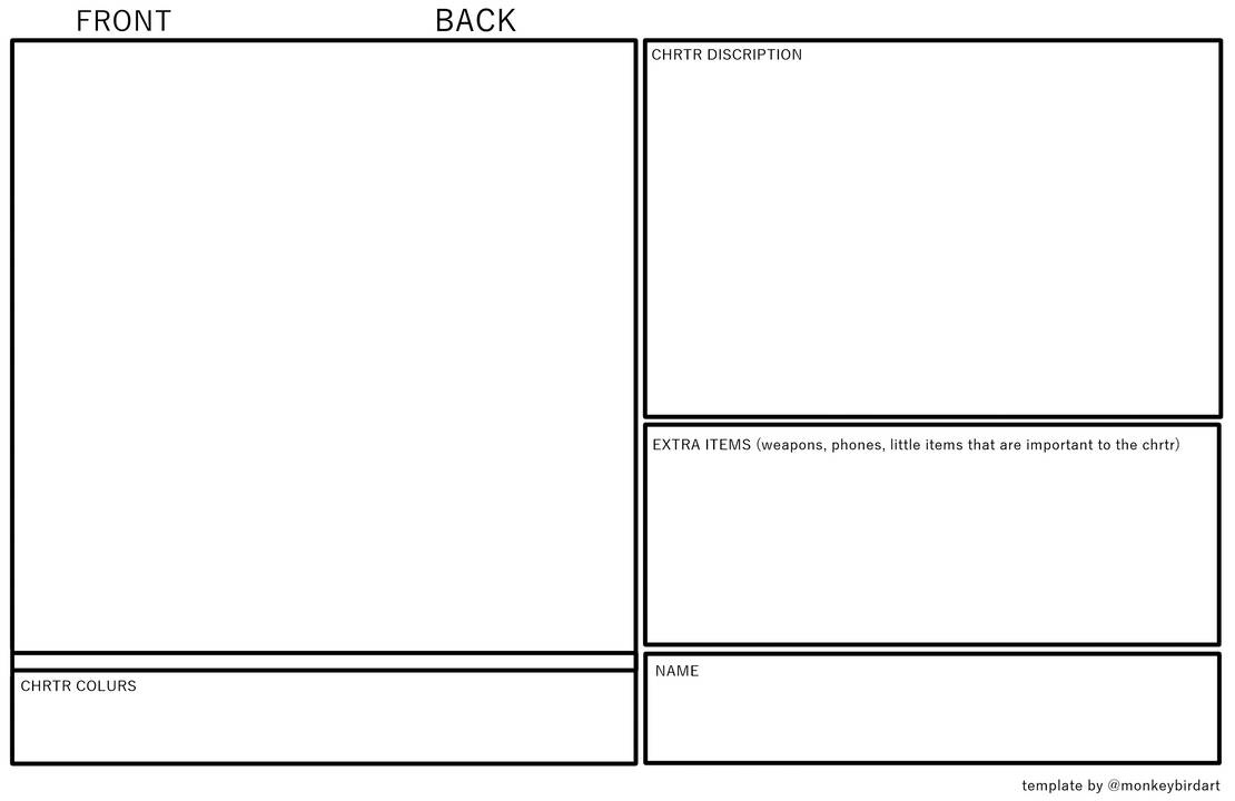 Character sheet. By @monkeybirdart by MonkeyBirdArt on DeviantArt