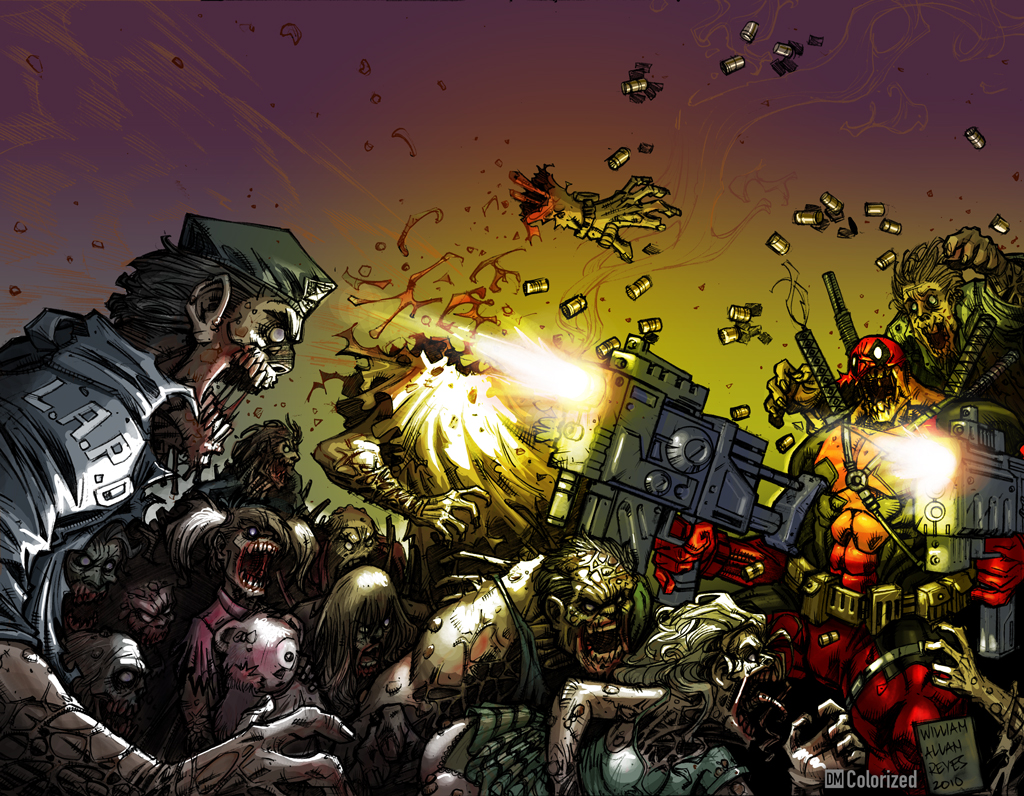 Deadpool vs. Zombies Colorized