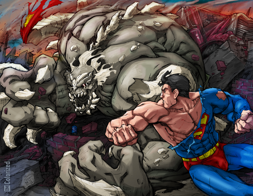 Superman vs Doomsday Colorized