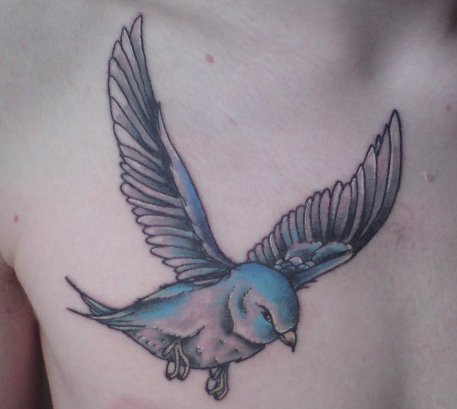 Blue sparrow tattoo by sparxthemosh on DeviantArt
