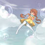 Moe girl floating in the sky