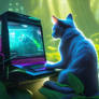 Cybercats engaging in a video game 2