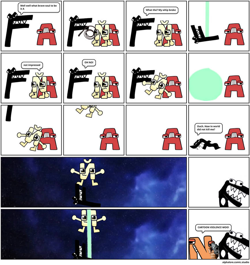 Alphabet Lore but F drops D on accident (My first comic in this