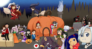 Chibi Pumpkin House Group YCH 2019