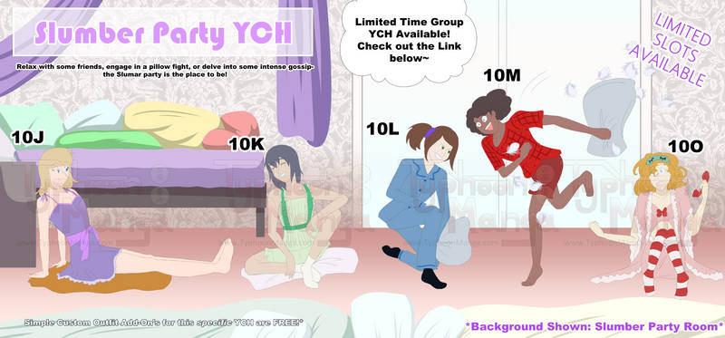 Party Ych Slumber Party! Group YCH by Typhoon-Manga on DeviantArt