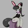 Octavia in a bunny suit