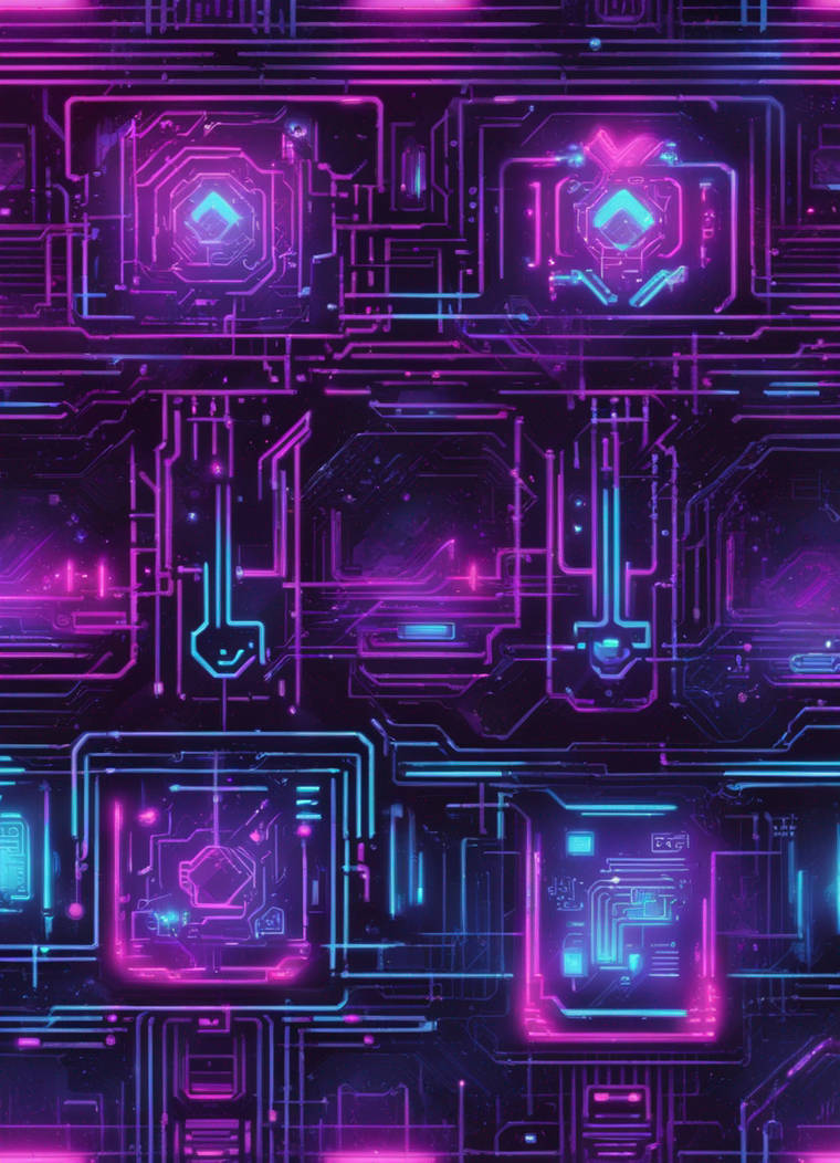 Cybepunk Pattern A seamless cyberpunk pattern with neon-lit circuit by UpperBrand on ...
