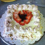 Strawberry heart cake