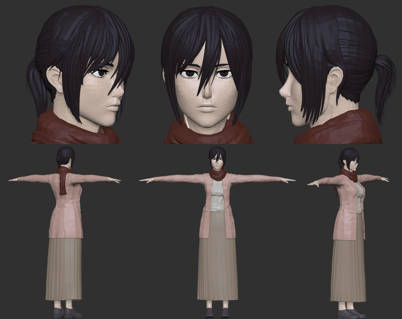 Mikasa Ackerman139 3d Model-Texture WorkInProgress by DarioTSC on ...