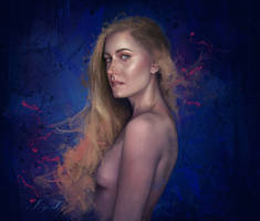 A girl with blond hair