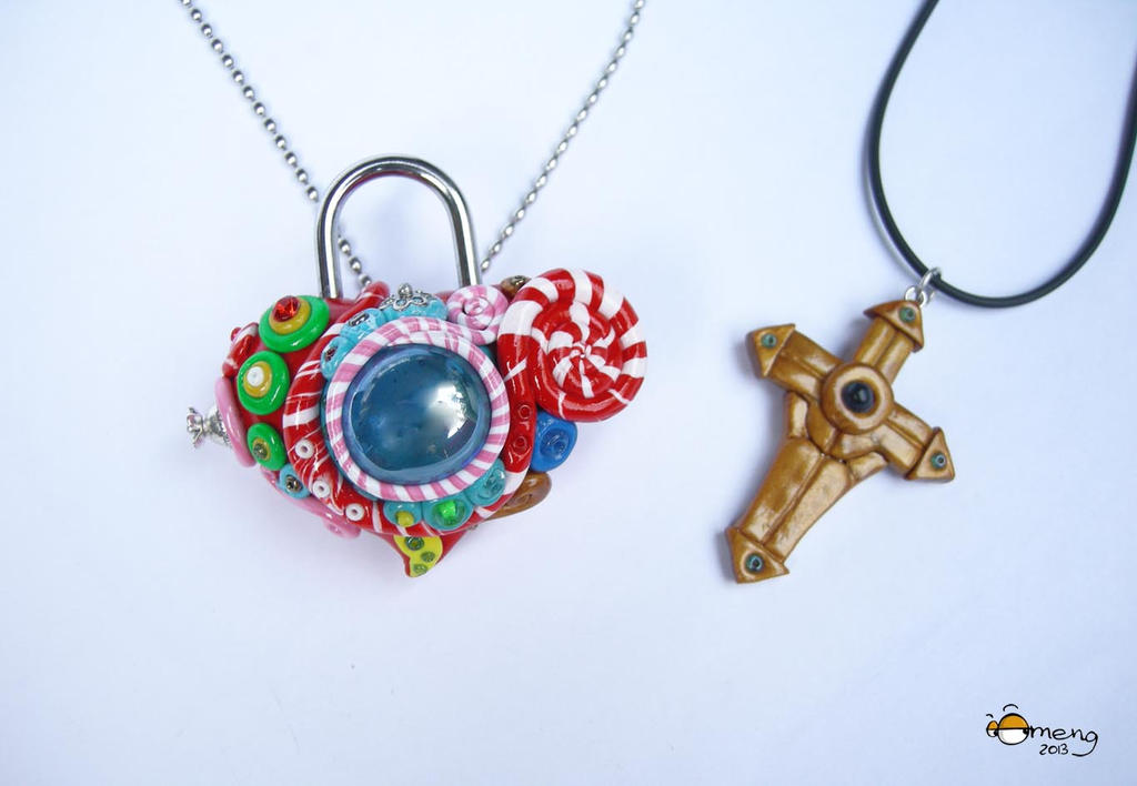 Padlock heart and cross key pendants by Dinuguan on DeviantArt