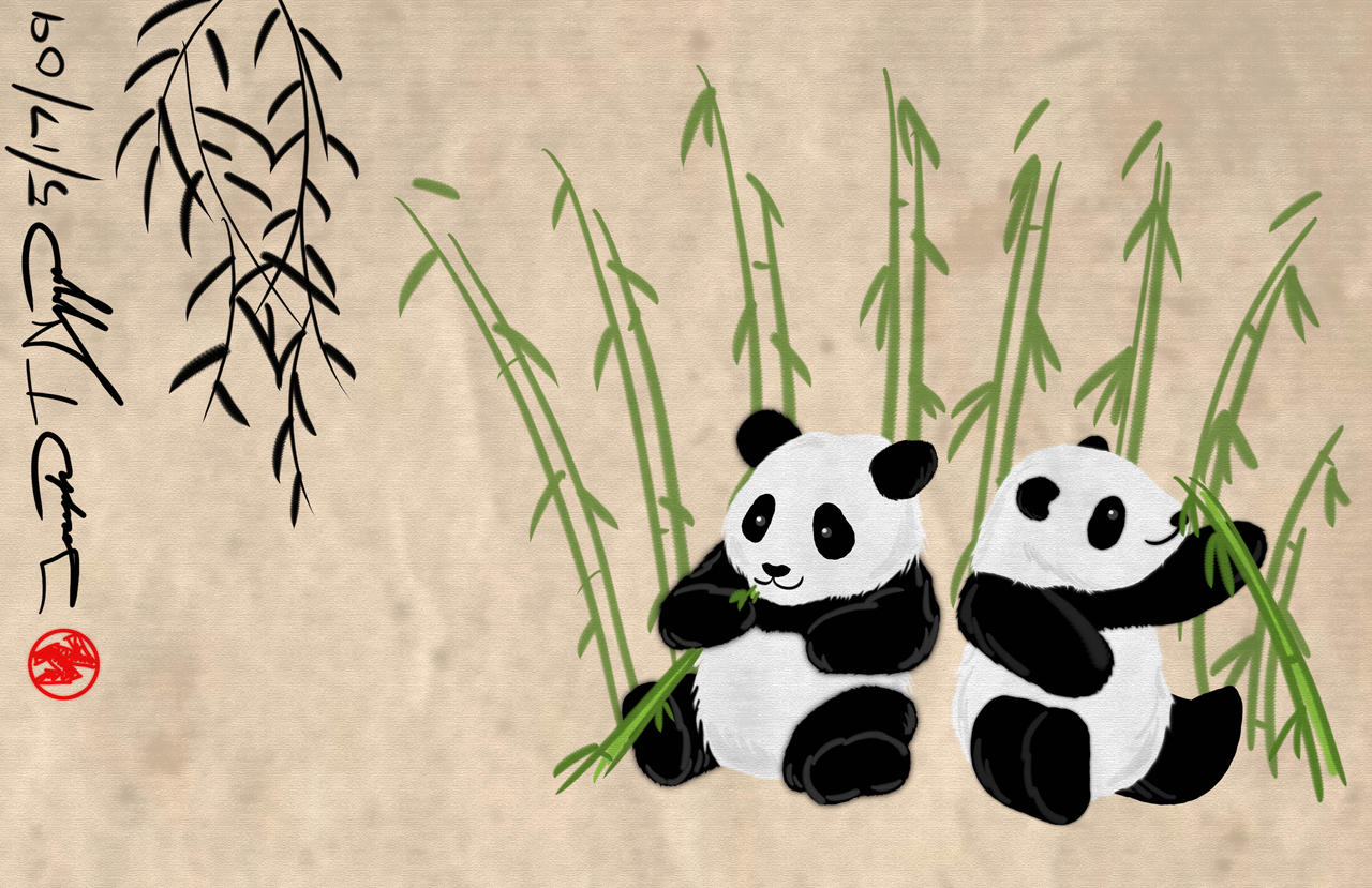 Painting of Pandas by VectoriousJoe on DeviantArt
