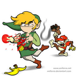 Toon Link Vs. Diddy Kong (SMBB)