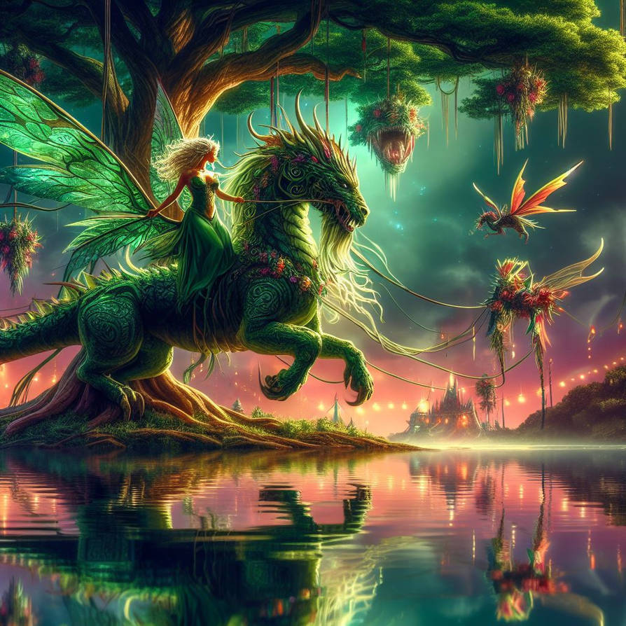 Fairy Riding Raven HighFairyRiderAtOakEmeraldSativaDragonRidingFly by EmeraldSativaDragon ...