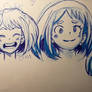 Ochacco uraraka sketchs ballpoint