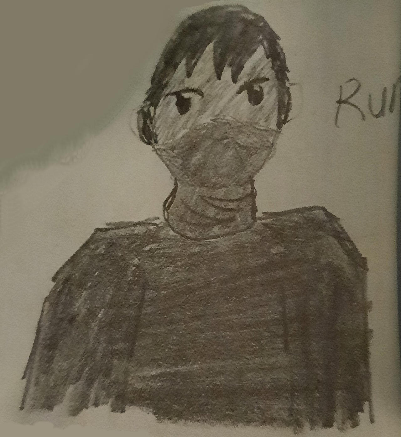 Rune rp character bw drawing pencil on post-it by Ms-Draca on DeviantArt