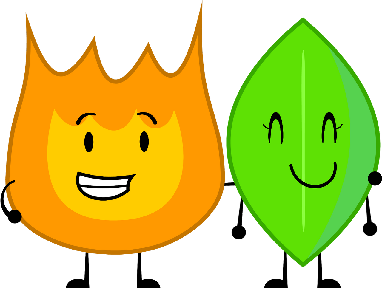 Firey and Leafy are friends. (Remake) by Harmon2022 on DeviantArt
