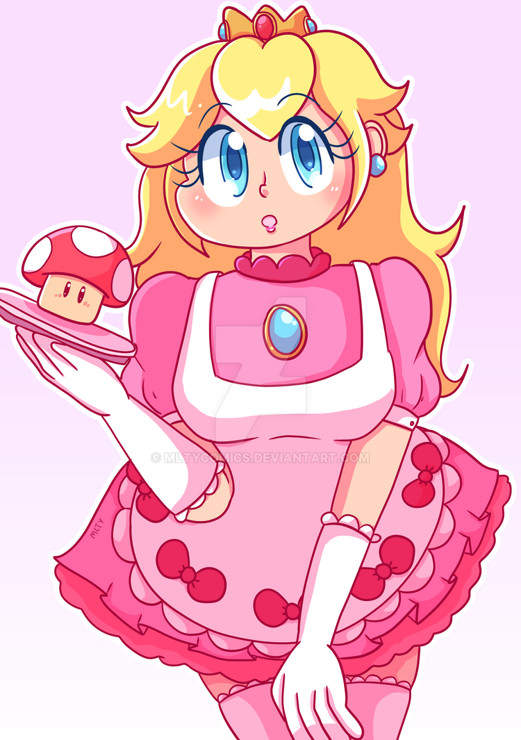 Princess Peach Waitress by MLTYComics on DeviantArt