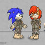 Sonic and Sally in uniform