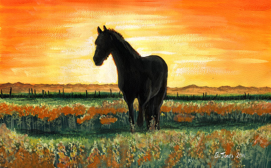 Diamond art / horse sunset by Mamfaroonies on DeviantArt