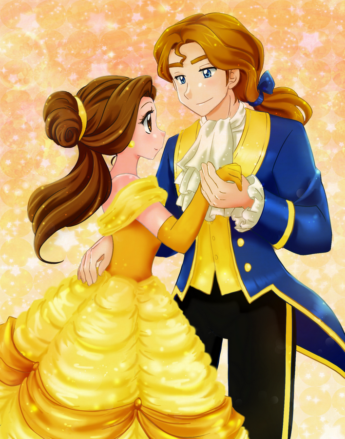 Belle and prince anime style Commission by chikorita85 on DeviantArt