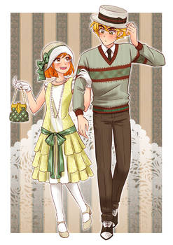 Sara and Oliver in the 1920's fashion