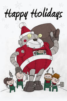 Robot Santa Christmas Card