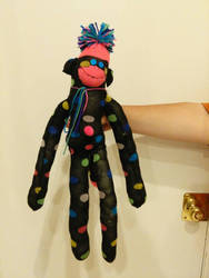 polka dot sock monkey