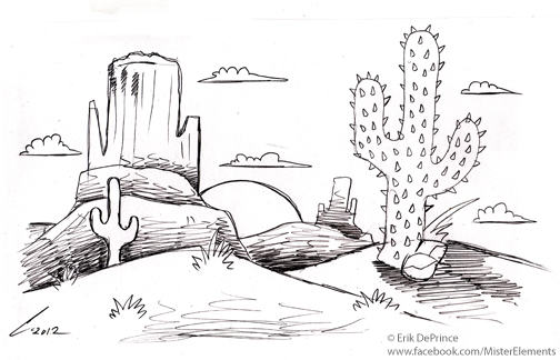 Cute Cartoon Western Scenery Sketch by ErikDePrince on DeviantArt